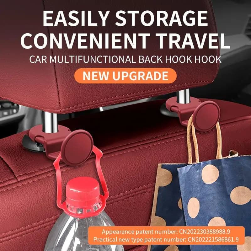 4 ganci per sedile posteriore auto, organizer per interni auto, accessori resistenti fino a 20 kg, per borse della spesa, appendiabiti per poggiatesta auto