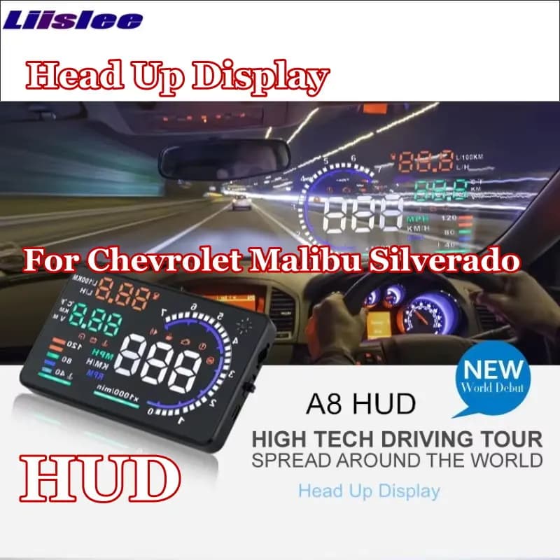 Per Chevrolet Malibu Silverado 2000-2025: Display HUD per auto, Proiettore Schermo di Guida Sicura HUD AUTO, Riflettente sul Parabrezza