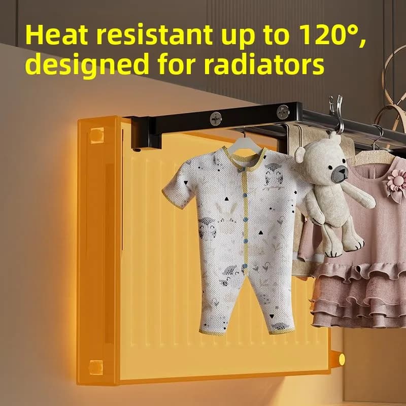 Stendibiancheria Universale da Parete per Radiatore, Scaffale Portaoggetti in Acciaio Inossidabile per Camera da Letto, Appendiabiti per Riscaldamento a Radiatore