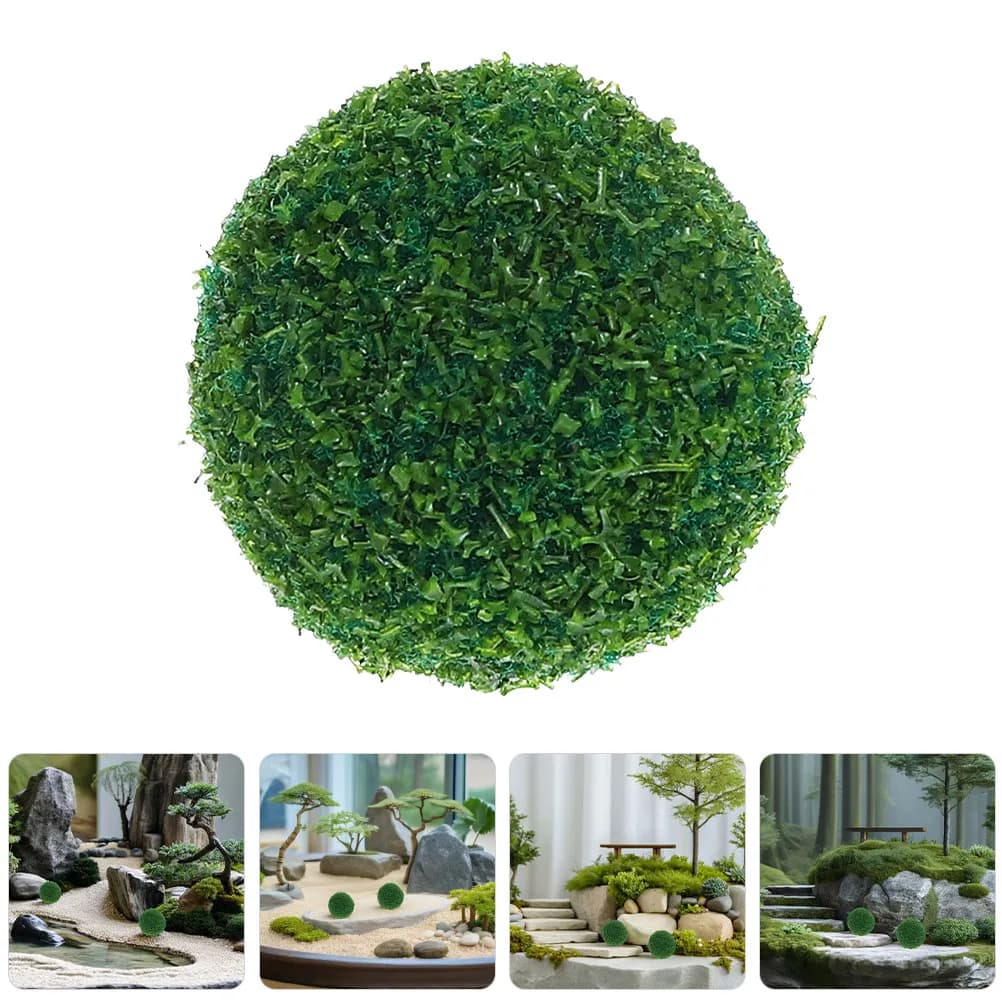 Set di 5 Sfere di Piante Artificiali, Palline di Erba Verde da 1,2 cm per Decorazioni da Tavolo, Matrimoni, Giardini, Interni ed Esterni