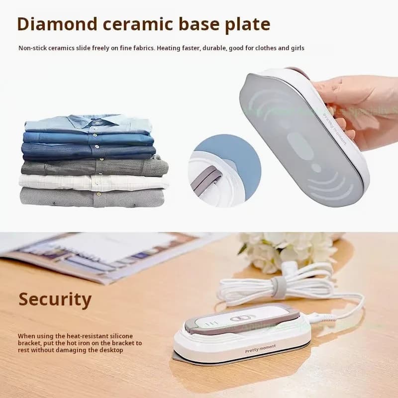Travel Ironing Machine Dual Voltage Handheld Micro Mini Garment Steamer Portable Steam Iron for Clothes House Use Foldable