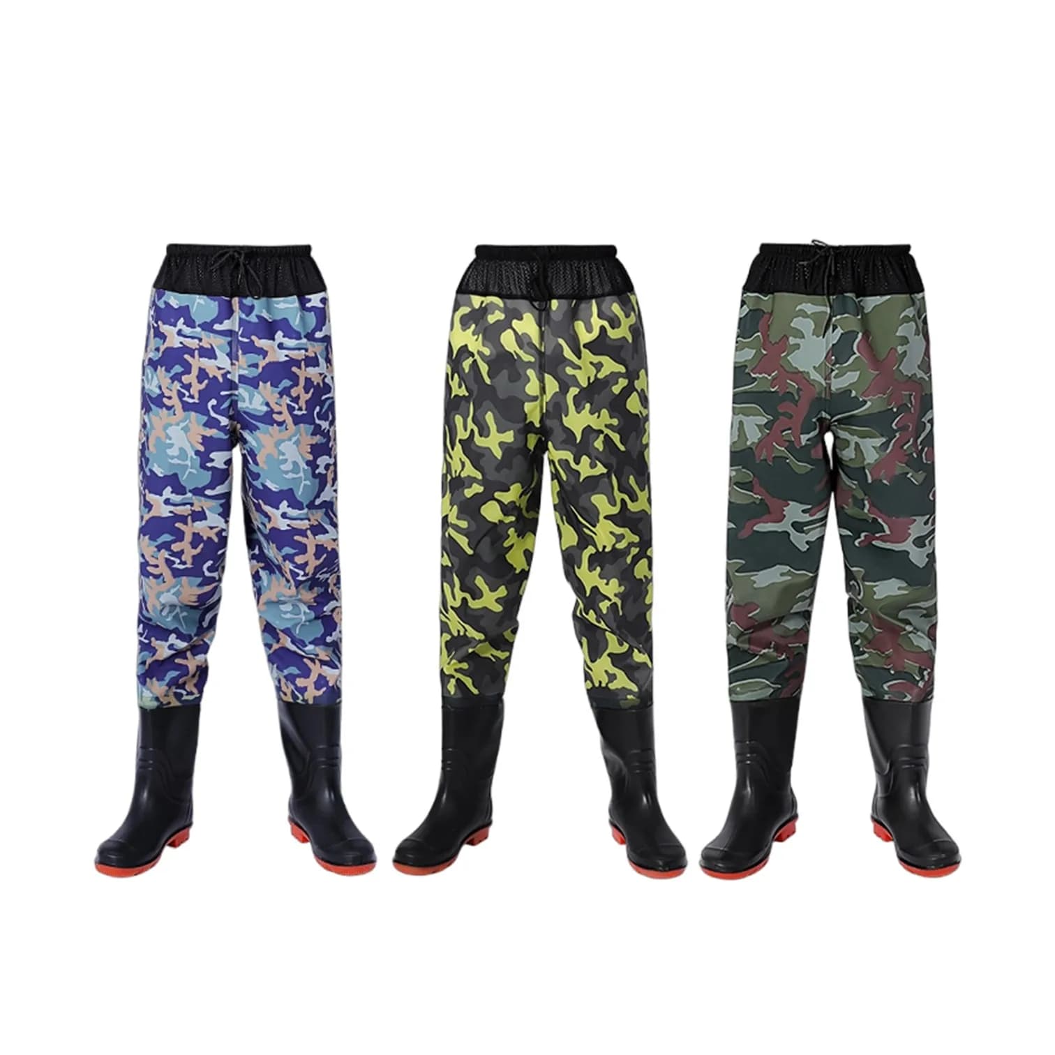 Ultra Thick and Flexible PVC Material Wader Waterproof and Breathable Fly Fishing or Lure Wading Pants Bootfoot Fisherman Bib