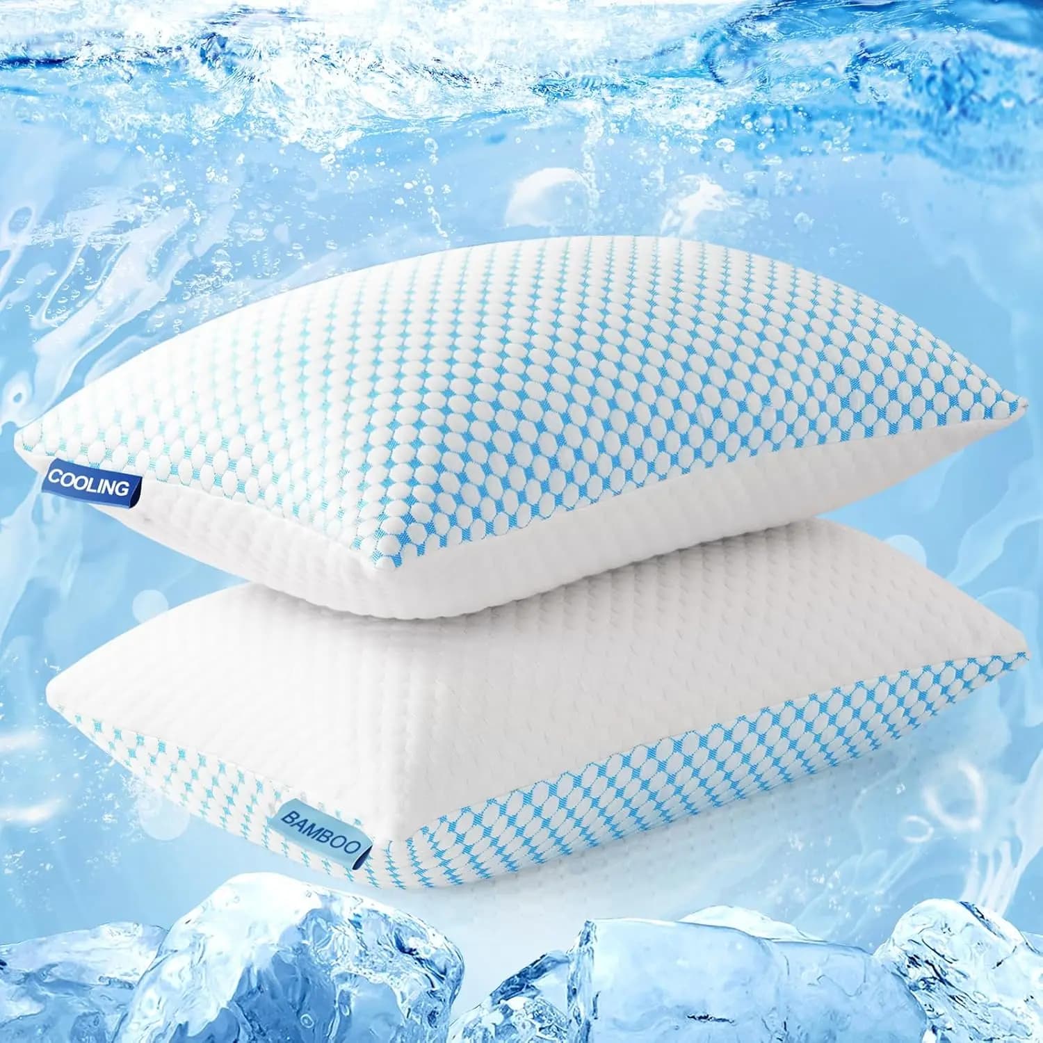 Cuscino regolabile in memory foam tagliuzzato a soppalco, rinfrescante e traspirante, confezione da 2 per un sonno migliore