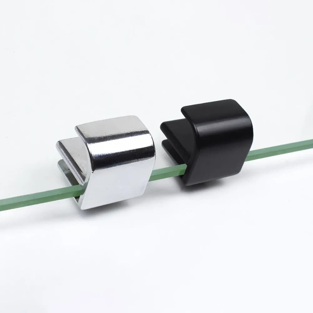 2 Pezzi Nuove Maniglie a Pomolo in Metallo per Porte in Vetro, Clip per Porte Senza Foratura, Ricambio per Maniglie di Armadietti e Cassetti, Espositori
