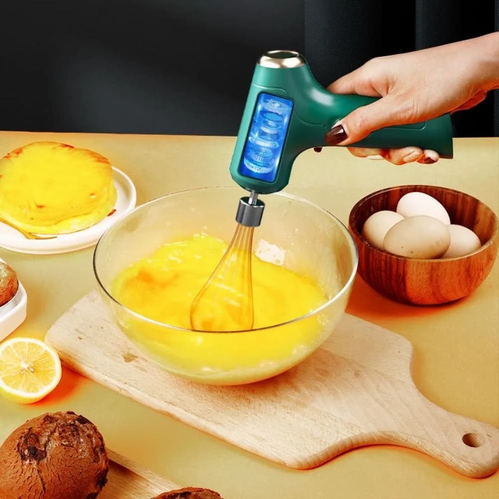 Frullatore Elettrico Senza Fili con Testina Sostituibile, Sbattitore per Uova Ricaricabile, Mini Frusta per Crema a Lunga Durata della Batteria per Pasticceria