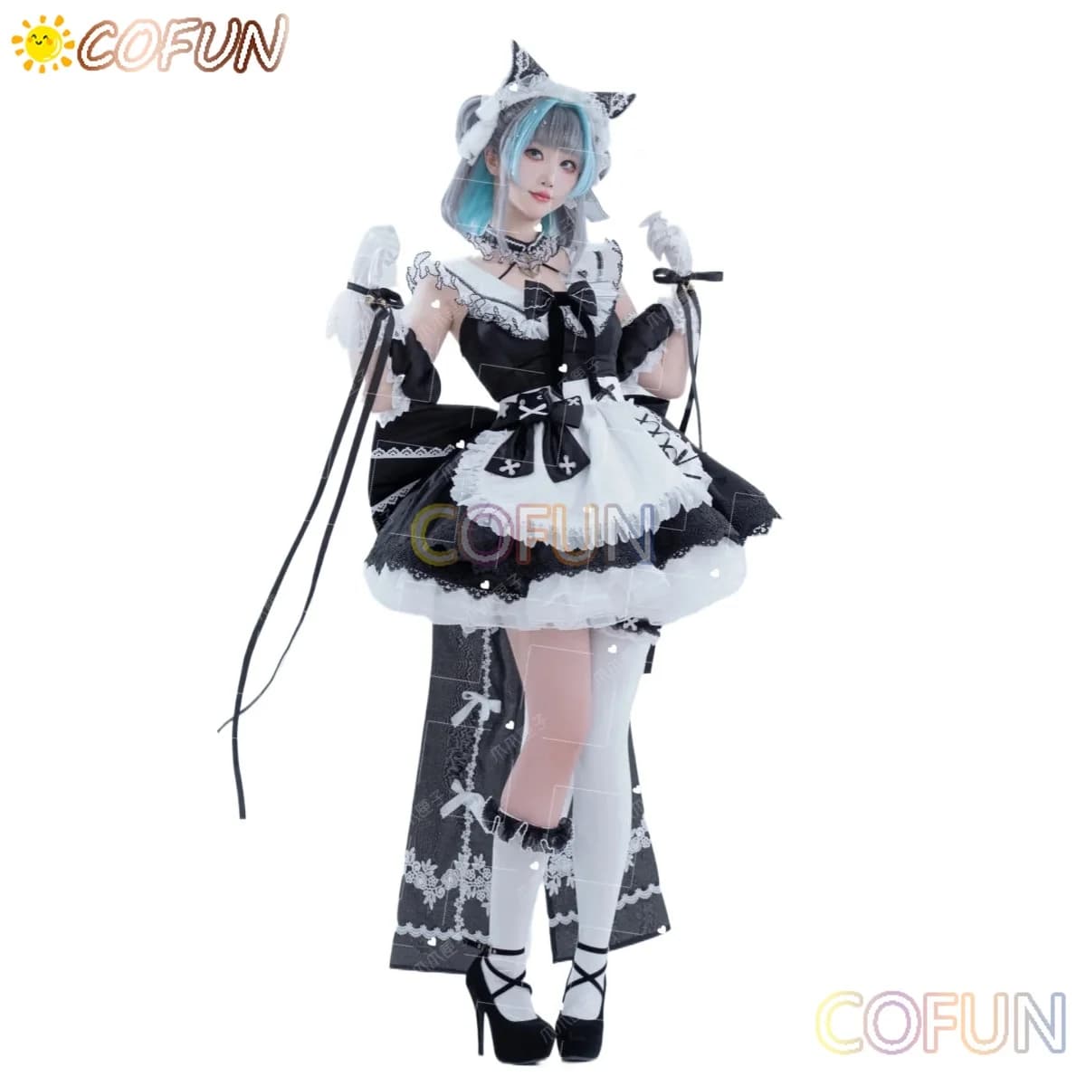 Costume Cosplay Personalizzato COFUN Game Azur Lane Cheshire Maid, Uniforme per Feste Anime, Abbigliamento per Giochi di Ruolo Halloween