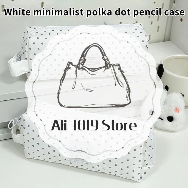 Polka Dot Pencil Case With Soft Padded Fabric And Smooth Zipper Perfect For Students School Office Stationery Storage