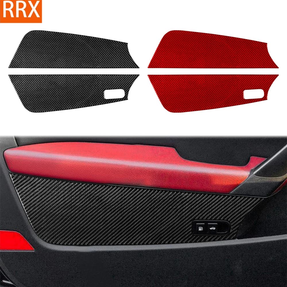 For Hyundai Genesis Coupe 2010-2016 Real Carbon Fiber Stickers Door Kick Protection Panel Car Accessories Interior Decorative
