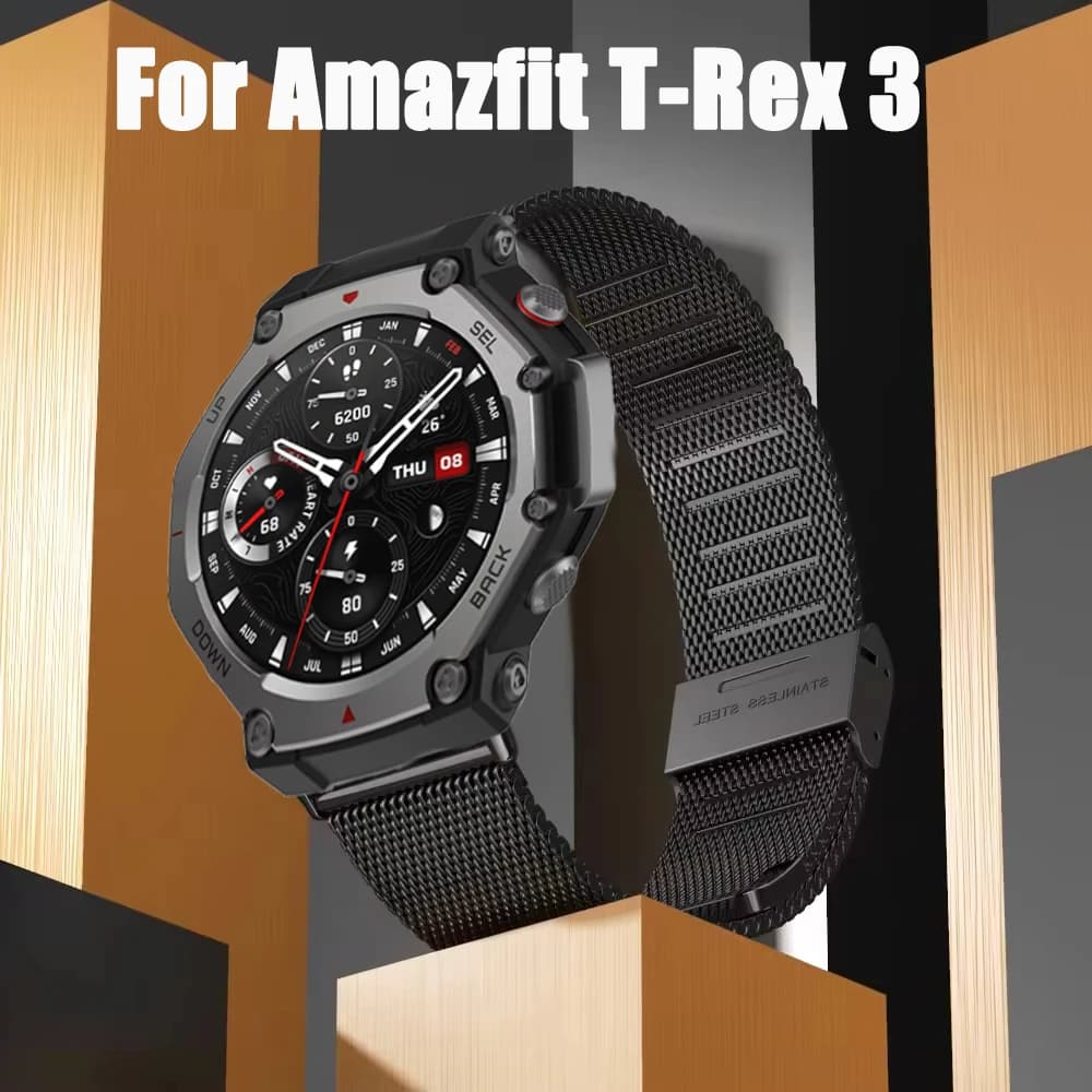 Stainless Steel Milanese Bracelet for Huami Amazfit T REX 3 Smart Watch Loop Strap for Amazfit T-Rex 3 Metal Wristband Correa