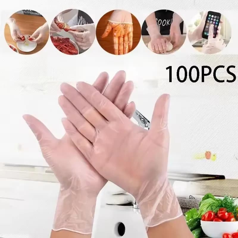 Guanti TPE monouso senza lattice senza polvere da 100 pezzi per la pulizia del bagno della cucina - Confezione da 100
