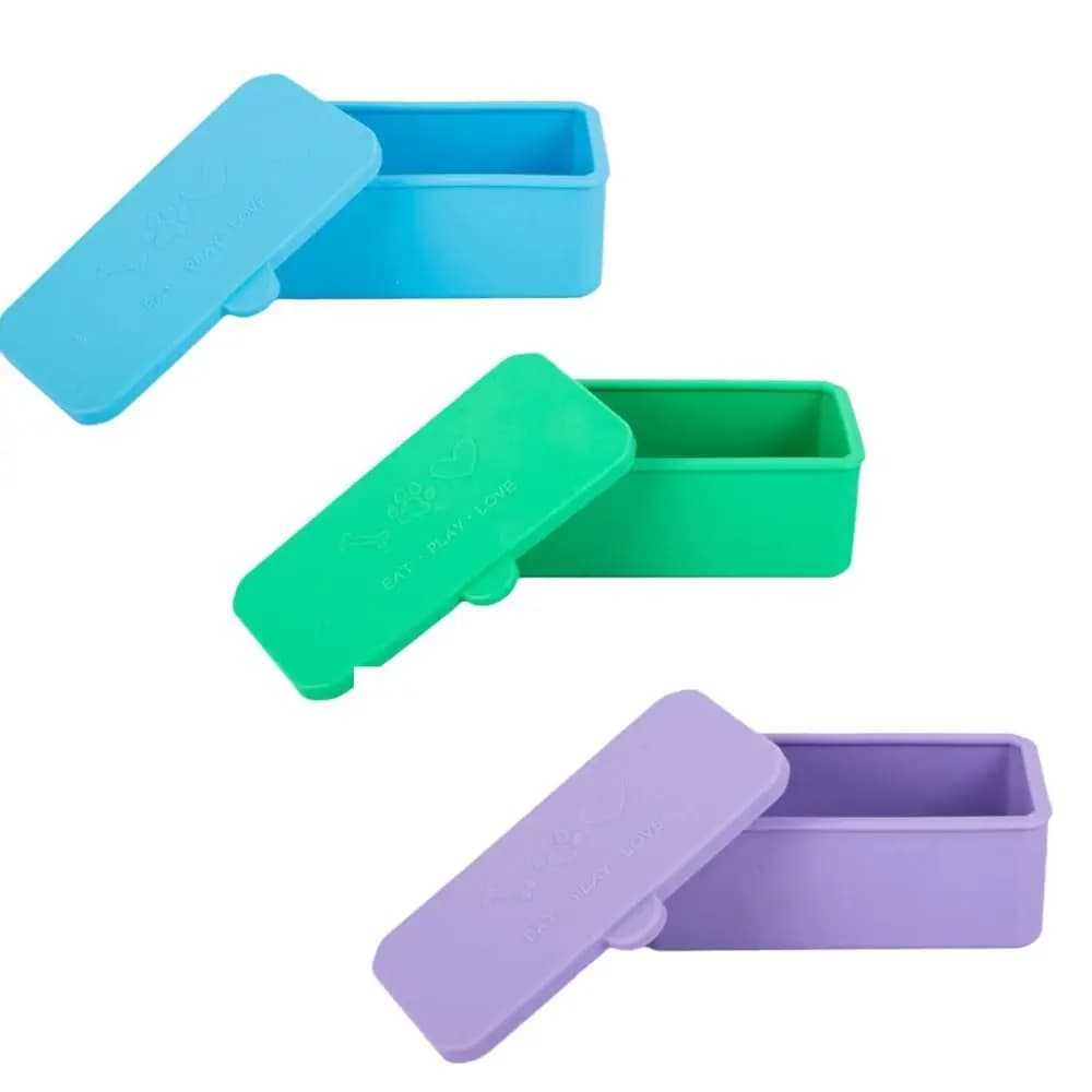 Contenitori per Alimenti in Silicone 1/3 Pezzi, Rosso/Rosa/Viola/Verde/Arancione/Blu, Contenitori per Snack da 2/4 Pollici, Lunch Box da Viaggio