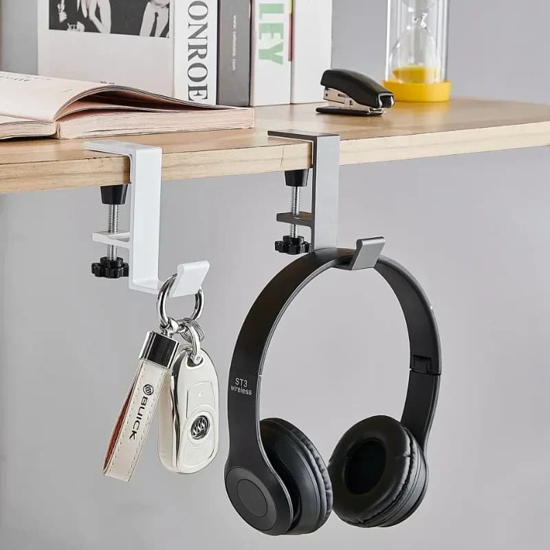 1pc hook for desktop board adjustable headphones game hook desk backpack holder support for hanging hook organizer for home office without punching
