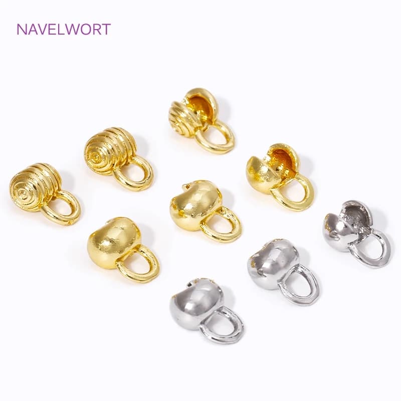 18K gold plated brass crimping beads, jewelry terminals, crimping beads covers, accessories for creating DIY bracelets.