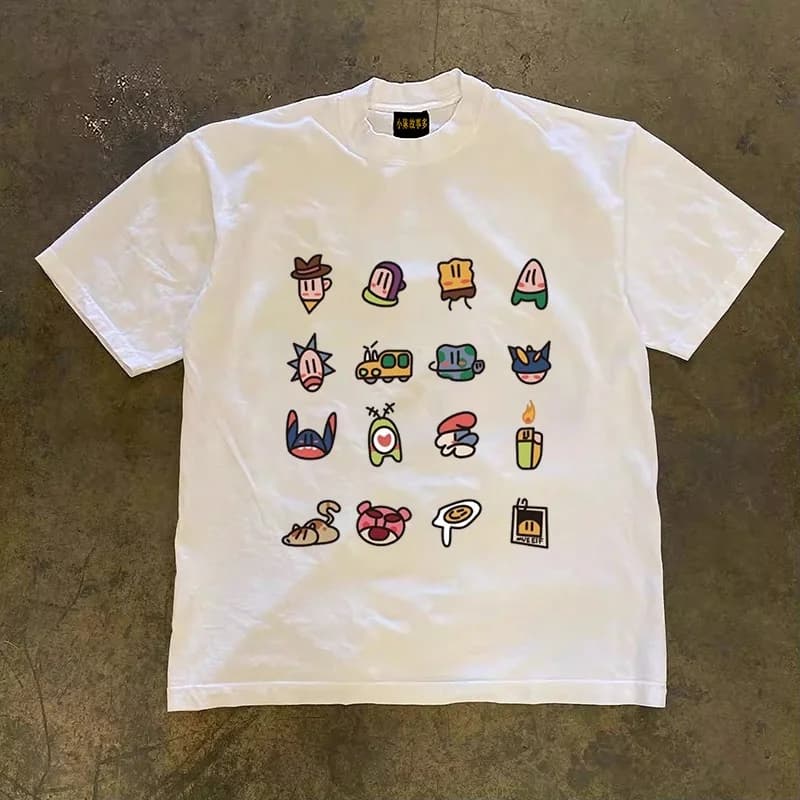 Pure Cotton Double Thread Loose Fit Short Sleeve T-Shirt Unisex Breathable Comfortable American Retro Stylegraful Summer Top