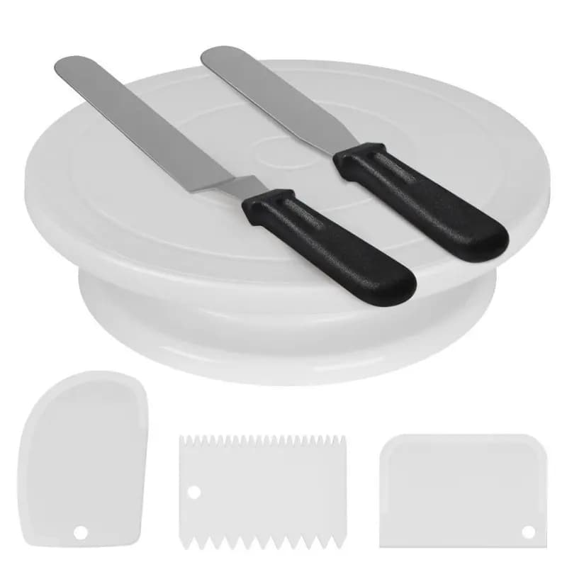 Set giradischi per torta glassa levigatrice livellatrice per torta supporto per torta fai da te spatola per crema strumenti per decorare tavola rotante forniture per pasticceria