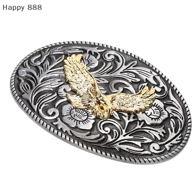 Fibbia per cintura in lega metallica stile vintage – Design western unisex per uomo e donna