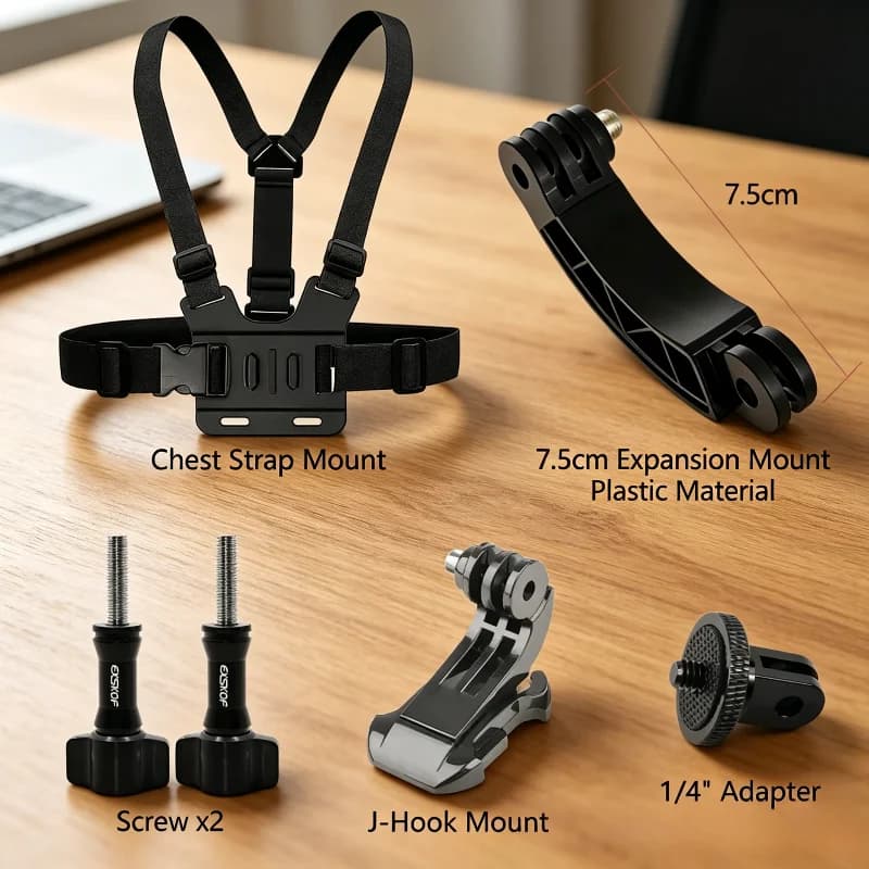 Imbracatura toracica regolabile, compatibile con le action camera GoPro, SJCAM, Insta360, AKASO, DJI