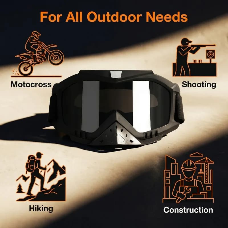Motorcycle Off Road Goggles Riding Glasses Windshield Sandproof Breathable Outdoor Sports Ski Goggles for Men Women Adults