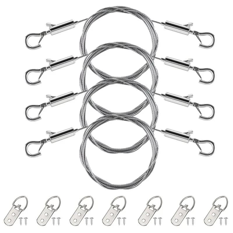 B69C Heavy Duty 28PCS Picture For Hanging Kit, Adjustable Wire& D-Rings For Mirrors, Frames, Artwork