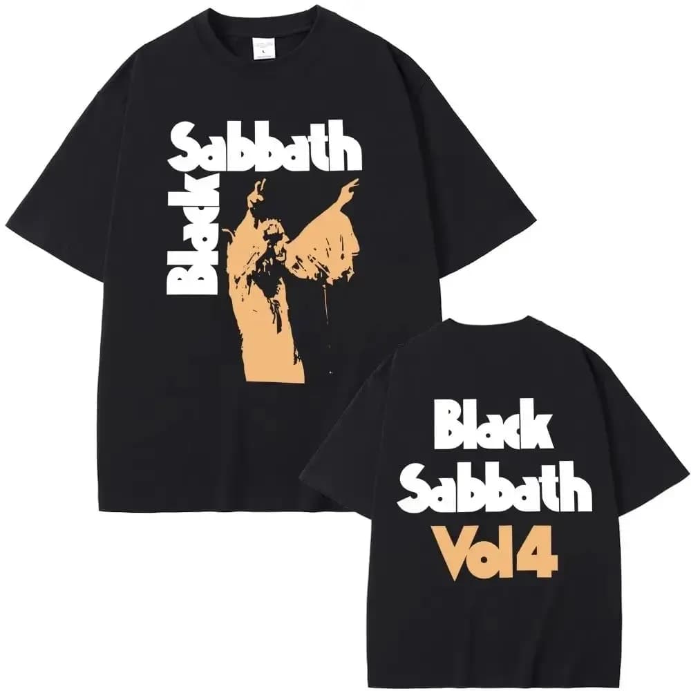 T-shirt Grafica Black Sabbath Ozzy Osbourne Vol. 4 - Heavy Metal Rock Band Vintage Stampa Larga Unisex Donna Uomo