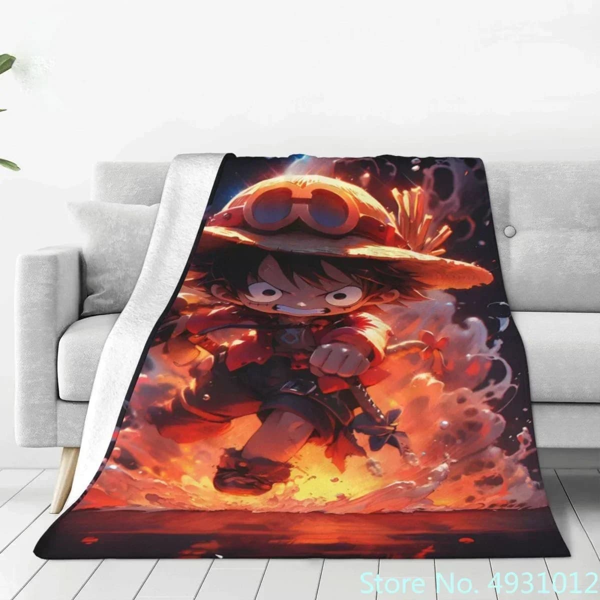 2026 Anime giapponese Rufy One Piece Coperte sul divano letto Aria condizionata Copertura per dormire Lenzuolo in flanella per regalo per bambini