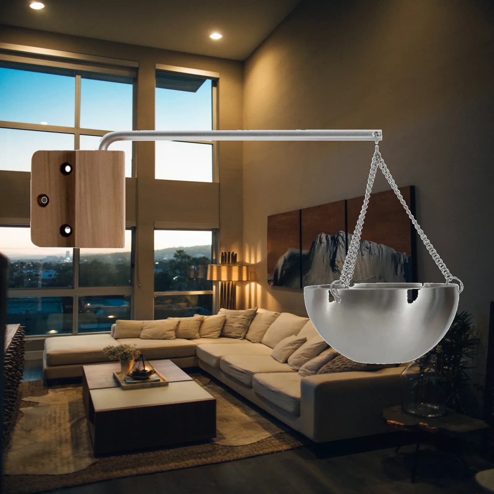 Compact Sauna Oil Cup Stainless Steel and Wood Essential Oil Bowl Wall Mount Diffuser for Steam Room