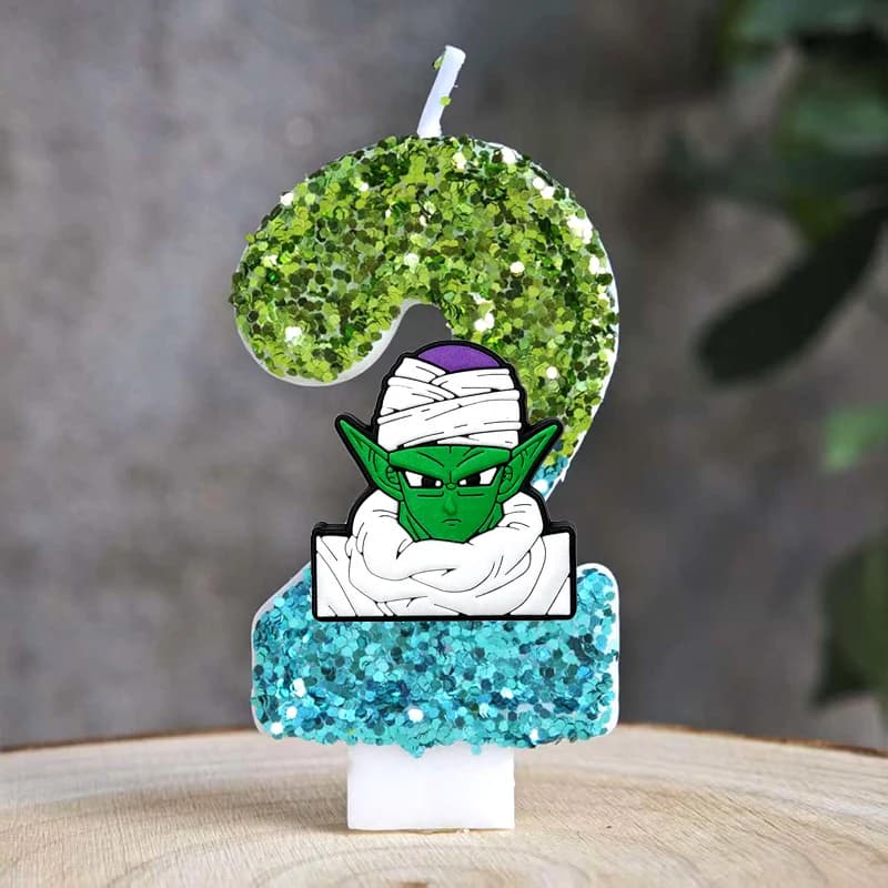 Dragon Ball Z Four Star Ball Glitter Number Birthday Candle for Boy Anime Themed Birthday Party Cake Table Decor