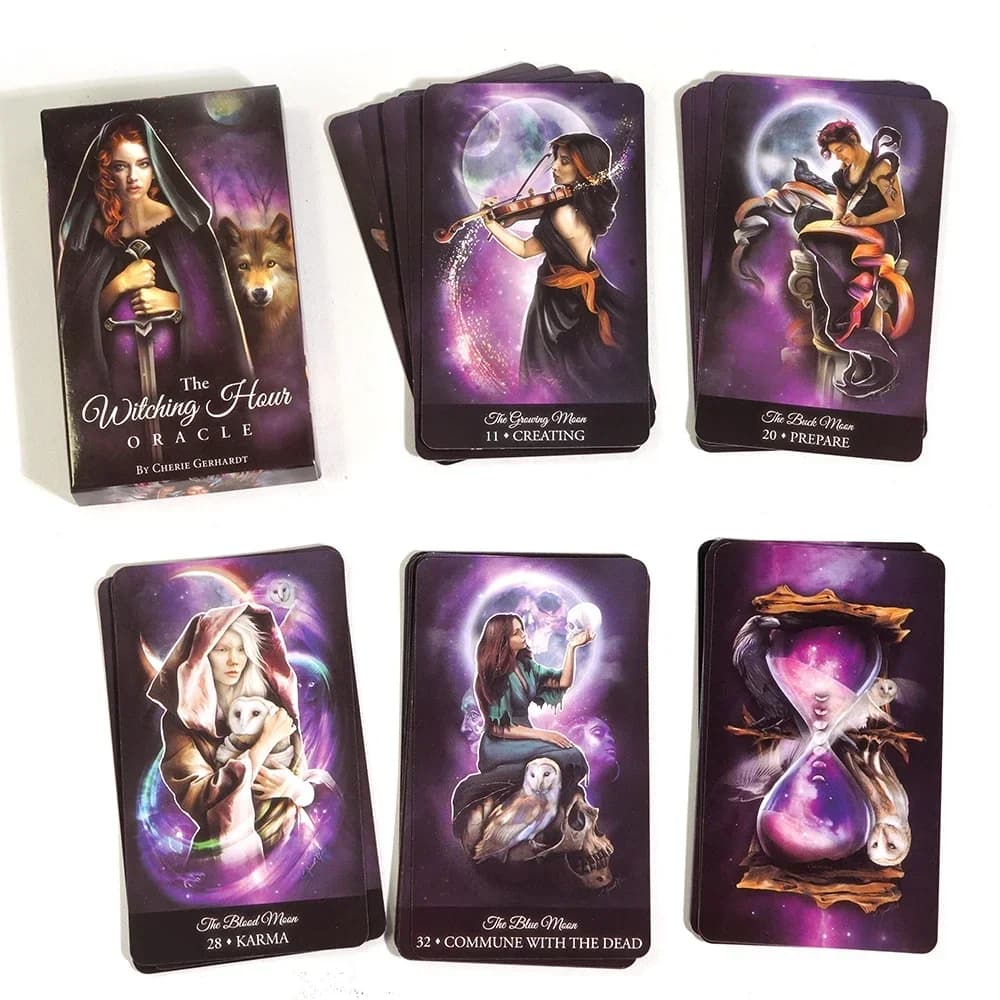1 pezzo di mazzo di tarocchi The Witching Hour Carte Oracle di Cherie Gerhardt 39 carte