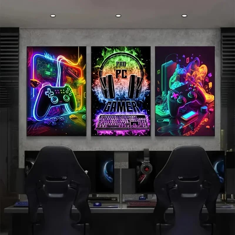 Diamond Painting Diamond Painting s Gaming Room Gamepad Punk Style Posters Prints Wall Art Pictures Gamer Gift for Boys Childr