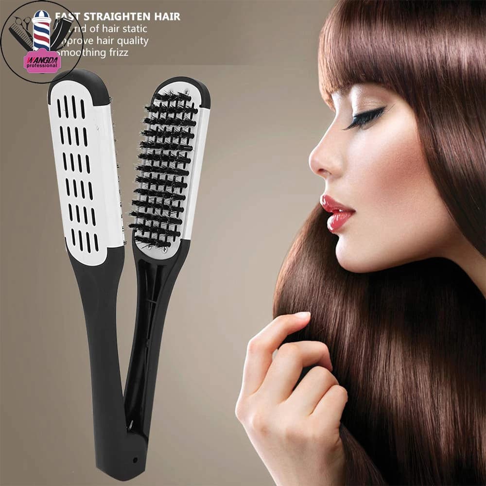 Hair Styler Hairdresser Hairdresser Hairstyler Woman Combs for ironing V-shaped plastic splints to smooth double face Do not damage styling tool