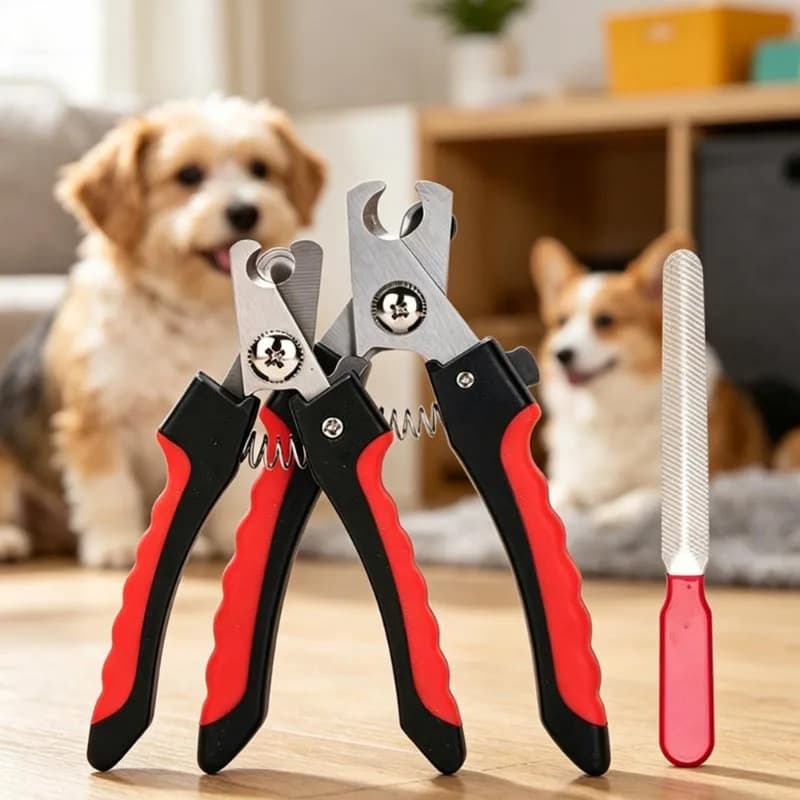 High Quality Pet Nail Clipper Set with Safety Guard & Nail File Stainless Steel Professional Trimmer for Dogs Cats Small Animals