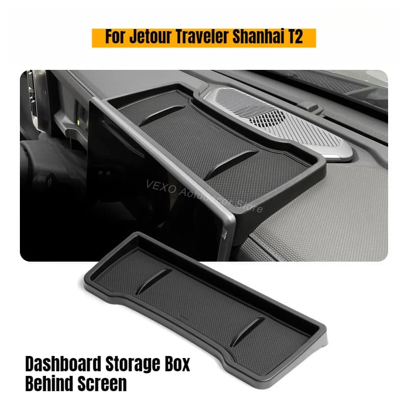 Organizer per console centrale e schermo posteriore per Jetour Traveler Shanhai T2, con vano portaoggetti e vassoio di navigazione integrato - Accessori interni