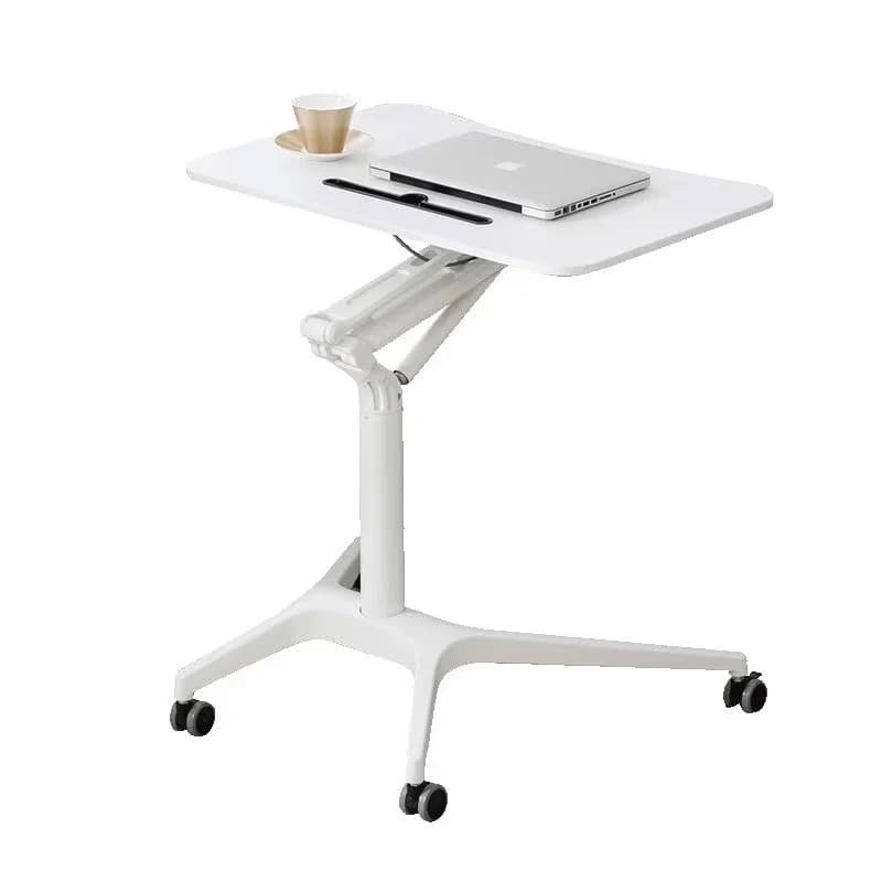 Home Office Modern Lazy Table Pneumatic Sit to Stand Laptop Desk Adjustable Height Table Single Leg Desk