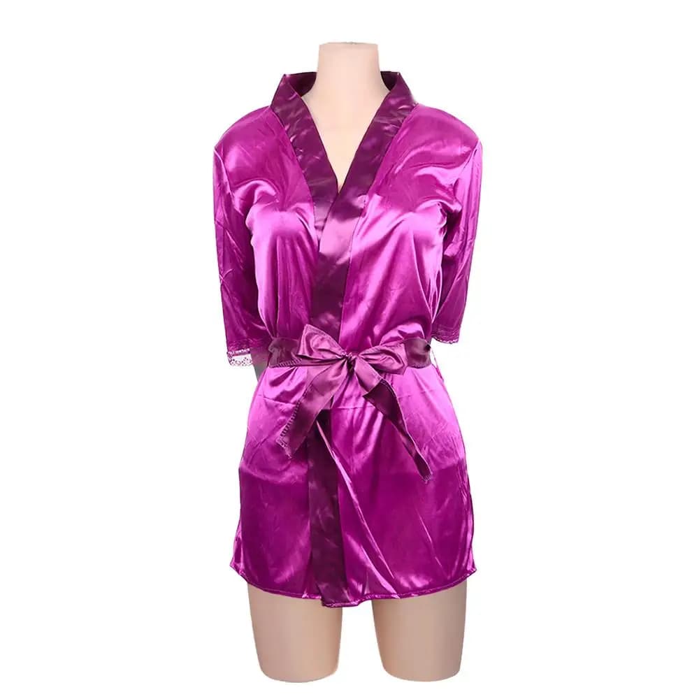 Nighty Satin Lace Pajamas Robe Sleepwear Lingerie Nightdress Underwear