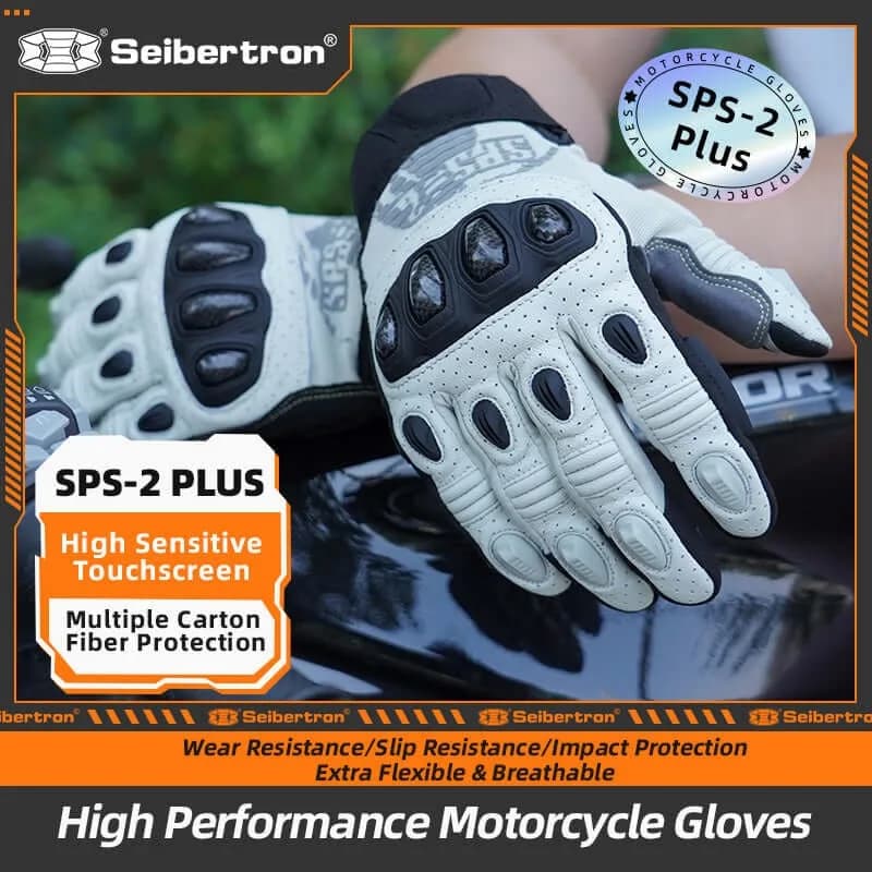 Seibertron SPS-2 PLUS Summer Motorcycle Gloves Breathable Genuine Leather Riding Gloves Enhanced Comfort and Protection Glove