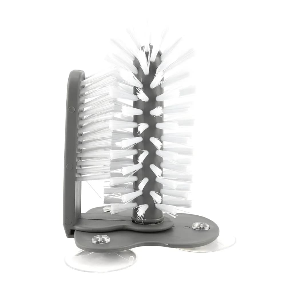 360 Degree Rotation Glass Cup Cleaning Brush Suction Cup Base Triple Head Design Kitchen Cleaning Tool Bottle Scrubber Cleaner