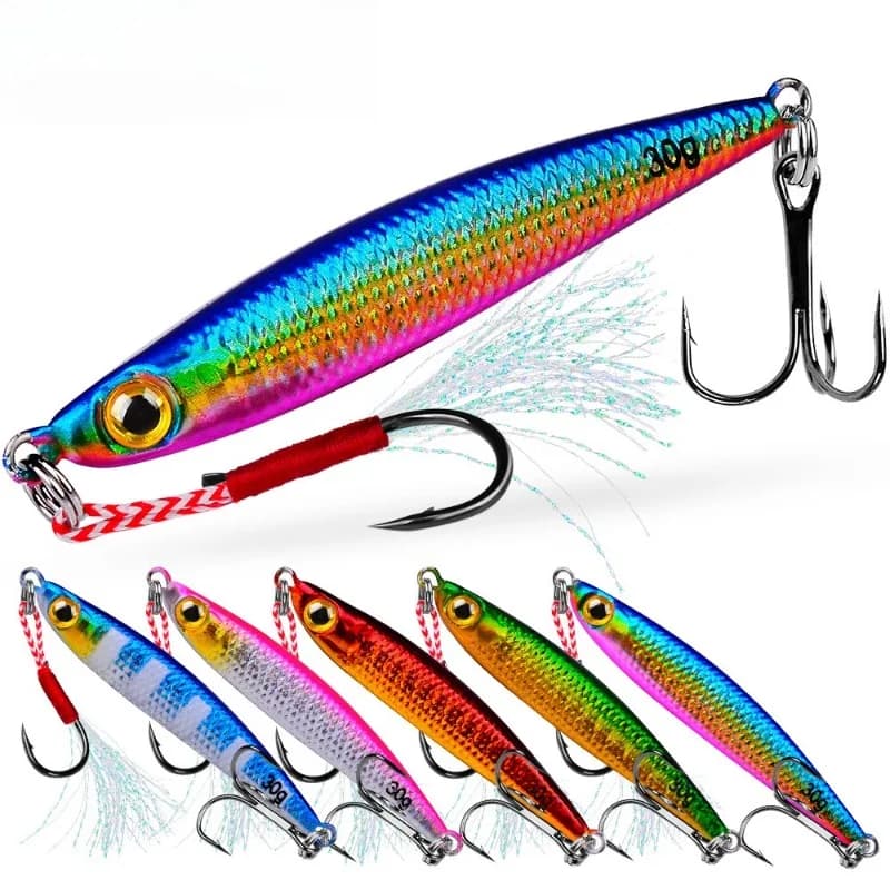 1 pz Jig Spoon in Metallo Giapponese 10/20/30/50g per Shore Casting e Jigging, Esca Artificiale per Pesca al Branzino