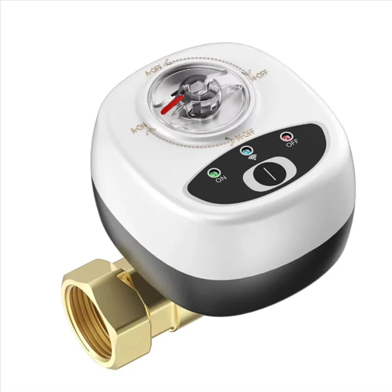 ABKQ-Wireless Automated Ball Valve Water Shutoff WIFI Smart Valve Controller APP Remote Control For Ewelink UK Plug DN25
