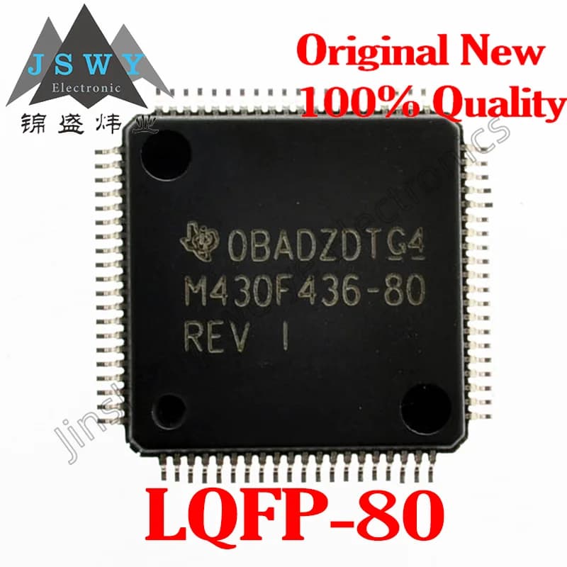 (1/10 pezzi) MSP430F436IPNR LQFP-80 MSP430F436/24KB Flash/1KB SRAM/12bitADC/Nuova elettronica originale