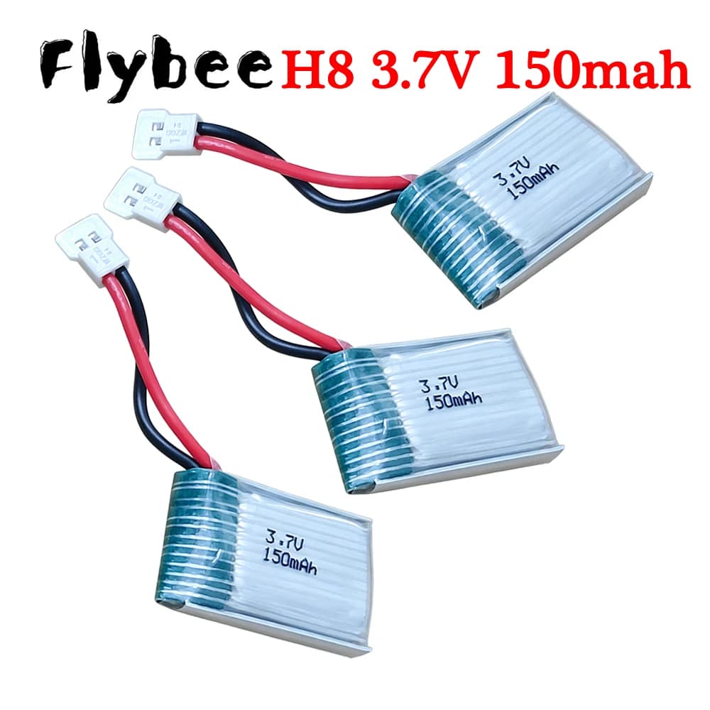 Batteria ricaricabile XH2.54, 3.7V 150mAh 651723 Lipo per X2 Ni Hui U207 H2 H8 Mini RC Quadcopter Drone, ricambi per giocattoli