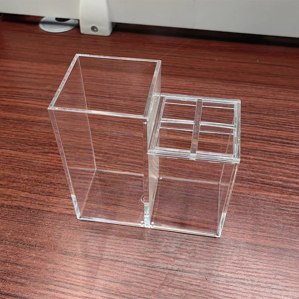 Organizzatore Multifunzionale in Acrilico per Spazzolini, Porta Dentifricio, Porta Pennelli da Trucco, Porta Cancelleria e Matite, Contenitore da Bancone