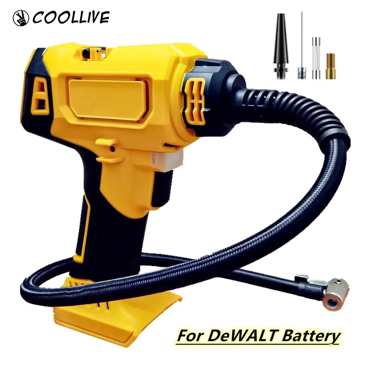 Pompa elettrica senza fili per gonfiaggio pneumatici automatico con compressore d'aria con manometro digitale per bici da auto adatta per batteria DeWALT