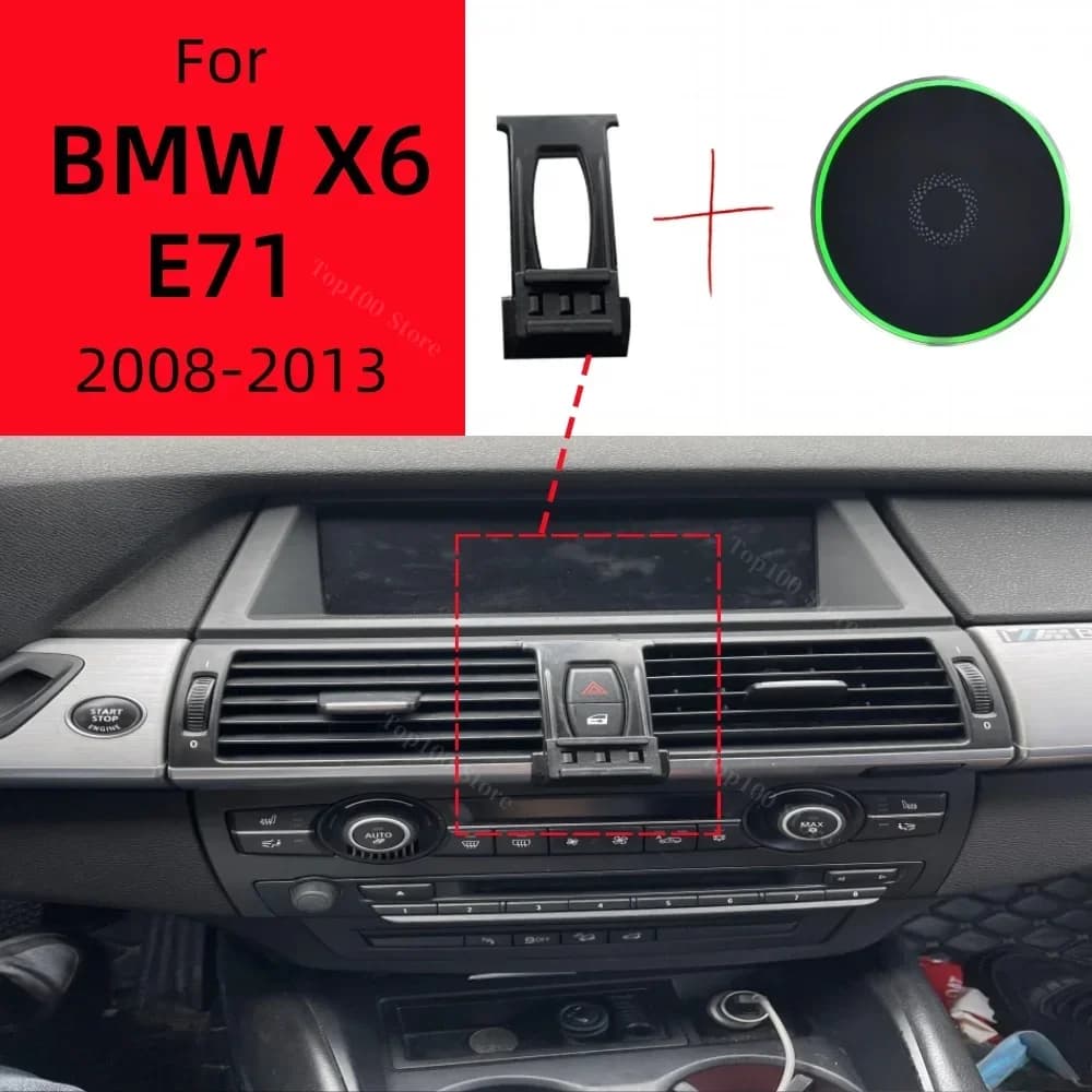 Supporto magnetico per telefono per auto per BMW X6 E71 2008-2013 Ricarica wireless Speciale staffa fissa Base Supporto MagSafe antiscivolo