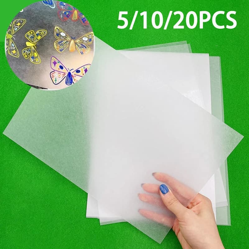 5PC Heat Shrink Plastic Sheets Shrinky Art Film Paper Sheet Kit DIY Keychain Ornaments Creative Craft Embellishment Scrapbooking