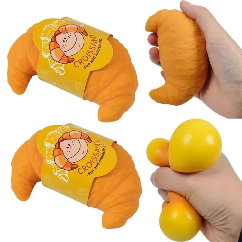 Croissant Pane Giocattolo Antistress Giocattolo Sensoriale Agitarsi Giocattolo Antistress Agitarsi per Bambini e Adulti Regali Tricky Divertenti da Spremere