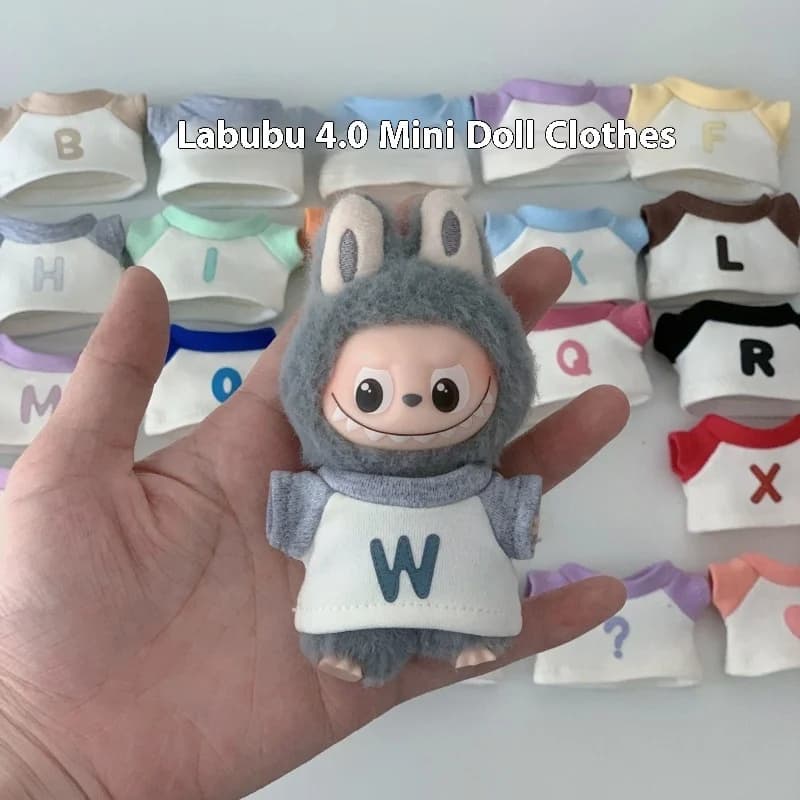 Adatto per Mini 10 cm Labubu 4.0 Vestiti per bambole Mini Lettera Stile Labubu Vestiti per bambole Accessori per bambole Regali per festival Regali per bambole