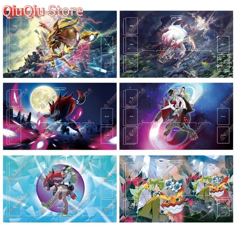 PTCG Zoroark Serie 600x350mm Singolo Giocatore Playmat Journey-Together-N Bordo Cucido Cartoon Gomma Gioco Da Tavolo Zerbino Giocattolo Regalo
