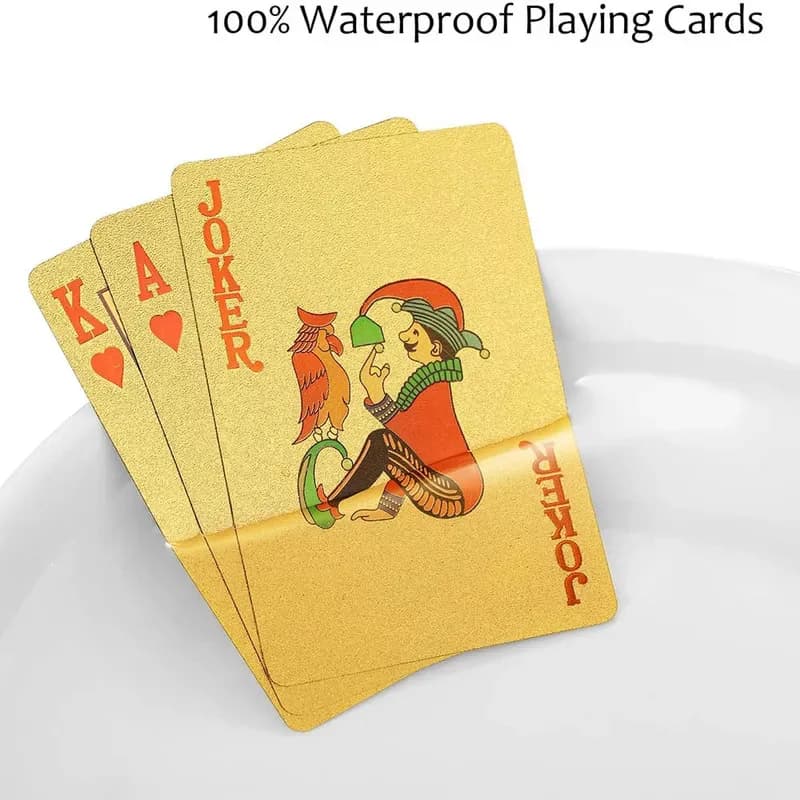 Waterproof Gold Plastic Poker Multifunctional Chess and Cards Outdoor Entertainment Set