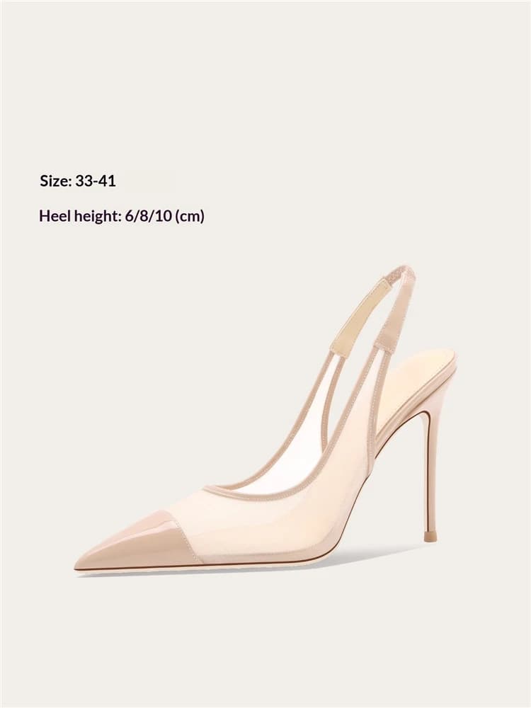 Scarpe singole con cuciture in vernice a rete bassa a punta estiva per banchetti sandali da donna con tacco alto sottili di grandi dimensioni di piccole dimensioni