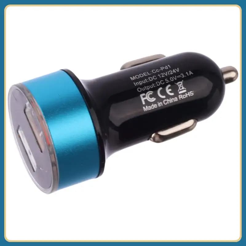 Caricabatterie Auto Universale 12V-24V Rapido con Doppia Porta USB, Display LED, Presa Accendisigari, Caricatore Telefono per Auto in ABS